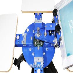 1 Color 4 Station Floor Screen Printing Machine Height Adjustable T-Shirt Press