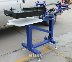 3 Color 1Station Screen Printing Machine Press Printer With Flash Dryer Vertical