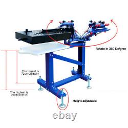 3 Color 1Station Screen Printing Machine Press Printer With Flash Dryer Vertical