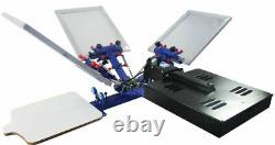 3 Color 1 Station Screen Printing Machine with Flash Dryer Combine Press Tool