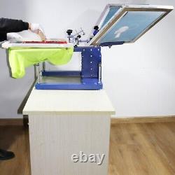 3 Color 1 Station Single Rotating Screen Printing Press Height&Width Adjustable