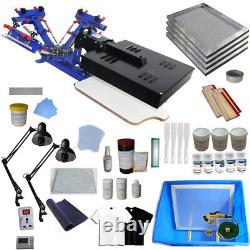 3 Color Silk Screen Printing Kit Machine with Flash Dryer DIY Material Tools New