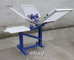 4Color 1Station Screen Printing Machine Adjust Shirt Press Printer with Stand