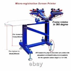 4 Color 1 Station Floor Screen Printing Machine DIY Printing Press Micro-adjust