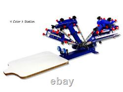 4 Color 1 Station Press Printer Table Type Micro-adjust Screen Printing Machine