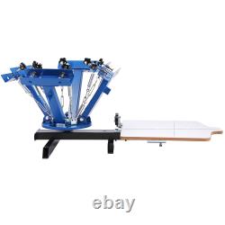 4 Color 1 Station Screen Printing Machine, 21.2x17.7in, 360° Rotatable Press