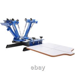 4 Color 1 Station Screen Printing Machine, 21.2x17.7in, 360° Rotatable Press