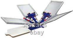 4 Color 1 Station Screen Printing Machine Micro-adjust Press Printer ROTARY