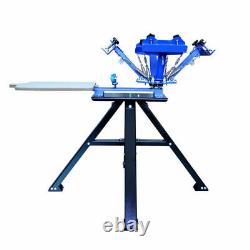 4 Color 1 Station Screen Printing Press Machine with Stand Printer for Shirt