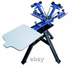 4 Color 1 Station Screen Printing Press Machine with Stand Printer for Shirt