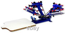 4 Color 1 Station Screen Printing Starter Kit Shirt Press Machine with Ink Tools