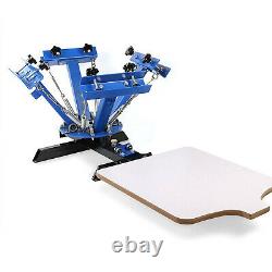 4 Color 1 Station Silk Screen Printing Equipment Press Machine With18 Flash Dryer