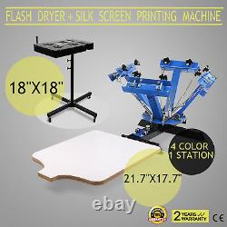 4 Color 1 Station Silk Screen Printing Machine & 18 X 18 Flash Dryer Drying HQ