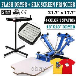 4 Color 1 Station Silk Screen Printing Machine Press 18X18 Flash Dryer Equipment