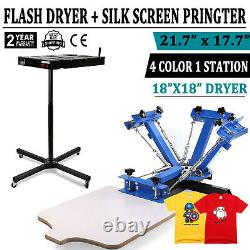4 Color 1 Station Silk Screen Printing Machine Press + Flash Dryer Equipment DIY