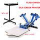 4 Color 1 Station Silk Screen Printing Machine T-shirt Flash Dryer Press Kit Diy