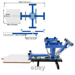 4 Color 1 Station Silk Screen Printing Machine T-Shirt Press Equipment DIY Kit
