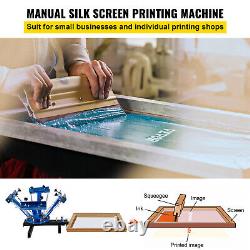 4 Color 1 Station Silk Screen Printing Machine T-Shirt Press Equipment Kit