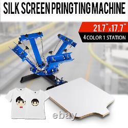 4 Color 1 Station Silk Screen Printing Machine T-Shirt Press Equipment Kit DIY
