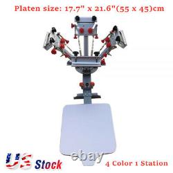 4 Color 1 Station Silk Screen Printing Press Machine DIY with Micro Registration