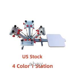 4 Color 1 Station Silk Screen Printing Press Machine Micro Registration US Stock