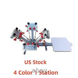 4 Color 1 Station Silk Screen Printing Press Machine with Micro Registration