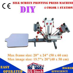 4 Color 1 Station Silk Screen Printing Press Machine with Micro Registration USA