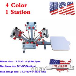 4 Color 1 Station T-shirt Screen Printing Machine Press with Micro Registration
