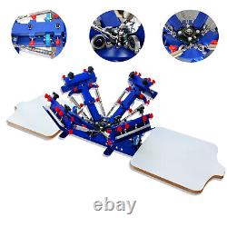 4 Color 2 Station Screen Printing Machine Screen Press Printer T-shirt DIY Tools