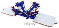 4 Color 2 Station Screen Printing Machine Screen Press Printer T-shirt DIY Tools