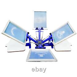 4 Color 2 Station Screen Printing Machine Single Rotating with Fixed Board