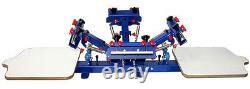 4 Color 2 Station Silk Screen Printing Kit Machine & DIY Materials Exposure US