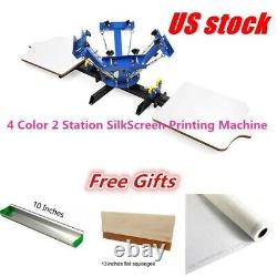 4 Color 2 Station Silk Screen Printing Press Machine for DIY T-Shirt Printing