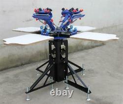 4 Color 4Station Screen Printing Machine Micro-registration Rotary Screen Pallet