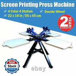 4 Color 4 Station Double Wheel SilkScreen Printing Machine Screen Printing Press