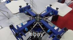 4 Color 4 Station Screen Printing Machine Rotary Printer Press +Pallet Bracket