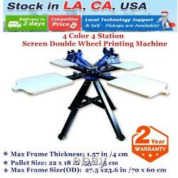 4 Color 4 Station Silk Screen Printing Press Machine DIY Double Wheel Printer
