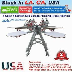 4 Color 4 Station Silk Screen Printing Press Machine With Micro Registration USA