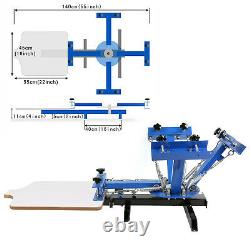 4 Color Screen Printing Machine 6pcs 160 Mesh Aluminum Silk Screens Equipment