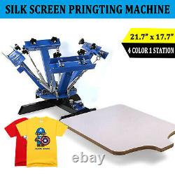 4 Color Screen Printing Press Machine Silk Screening Pressing With 1 Station DIY