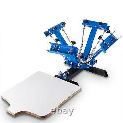 4 Color Screen Printing Press Machine Silk Screening Pressing With 1 Station DIY