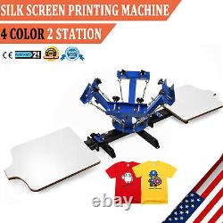 4 Color Silk Screen Printing Machine 2 Station Press Printer DIY Shirt Equipment