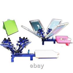 4 Directions Micro-registration 4 Color 1 Station Screen Printing Press Printer