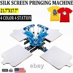 4 Station 4 Color Silk Screen Printing Machine Equipment T-Shirt Press Kit DIY