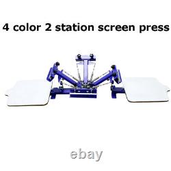 4 color 2 station screen printing machine combination silk screen Press Printer