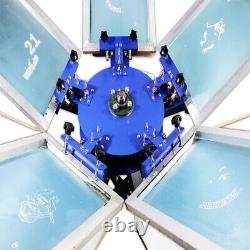 5Color 5 Station Silk Screen Printing Machine Double Rotating Screen Press006196
