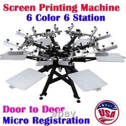 6 Color 6 Station Precision Rotary Screen Printing Machine Micro Registration