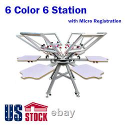 6 Color 6 Station Screen Printing Machine Micro Registration Equipment-USA