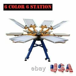 6 Color 6 Station Screen Printing Machine Press T-shirt Printer Carousel-USA