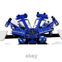 6 Color 6 Station Silk Screen Printing Machine with Fixed Board Double Rotary